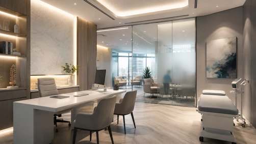 Modern healthcare clinic interior representing digital marketing strategy for Malaysian healthcare providers