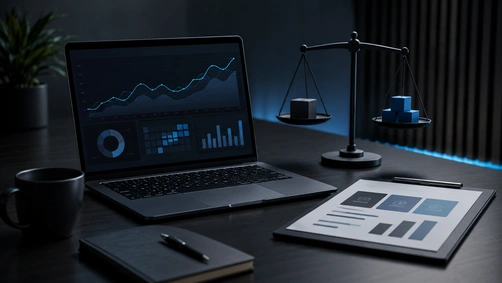 Malaysian business reviewing Google Ads management fee options and pricing on a laptop dashboard