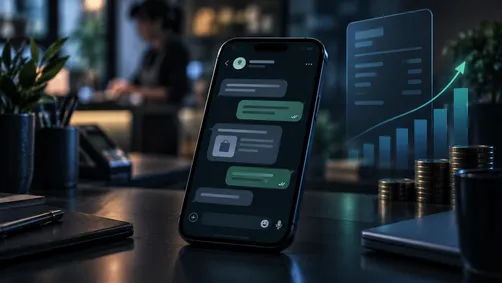 WhatsApp Business messaging interface on a smartphone, representing the platform's October 2026 pricing changes for businesses.