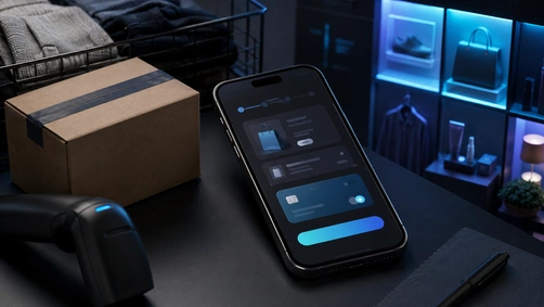 Malaysian online shopper checking out a product order on a smartphone, representing eCommerce marketing across marketplaces and owned websites