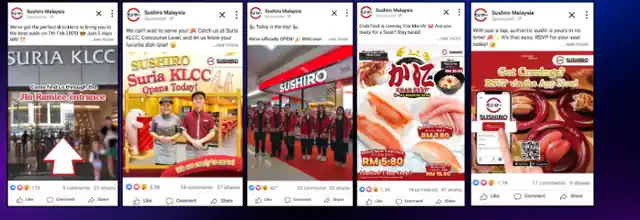 Five Sushiro Malaysia Facebook launch posts
